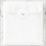 Simple Gold Monogram Wedding  Classic Round Sticker<br><div class="desc">Gold Sticker. Monogram.</div>