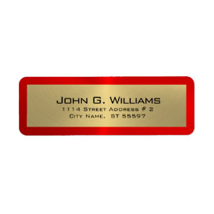 Simple gold on red label