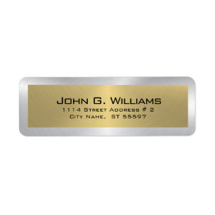 Simple gold on silver-grey label