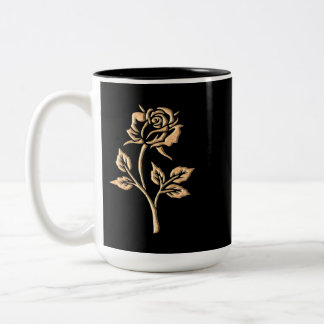 Simple Gold Rose Two-Tone Coffee Mug