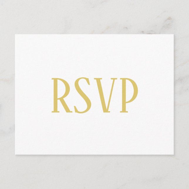 Simple Gold - RSVP/Dinner Choices Postcard (Front)