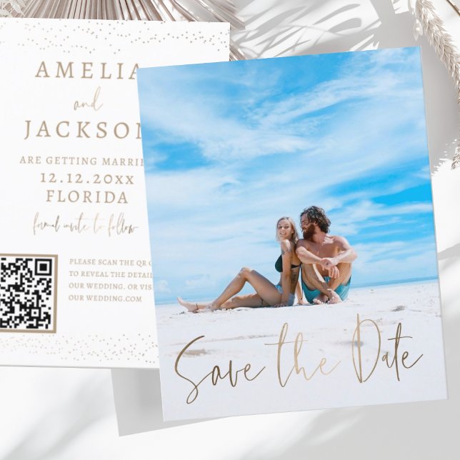 Simple Gold Save the Date Budget Photo  (Creator Uploaded)