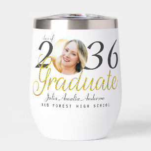 Simple Gold Script Fashion One Photo Graduation