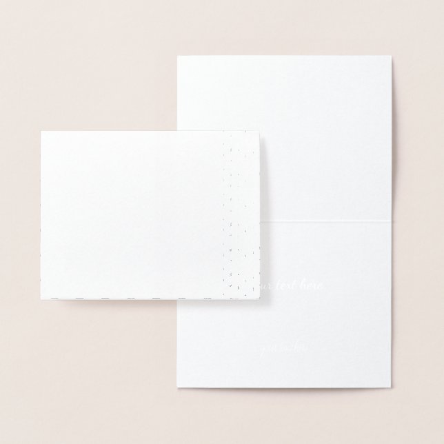 Simple Gold Silver Modern Abstract Wave Lines Foil Card (Display)