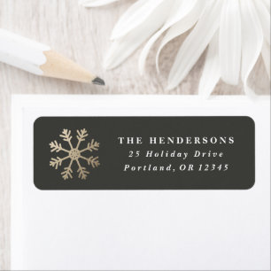 Simple Gold Snowflake Christmas Return Address