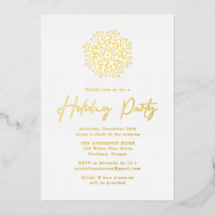 Simple Gold Snowflake Holiday Party