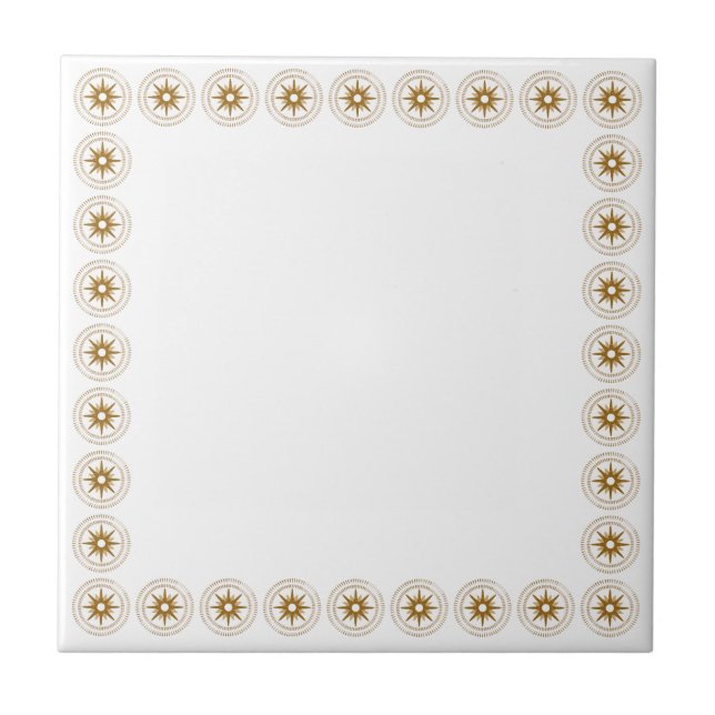 Simple Gold Starburst Medallion Frame Tile (Front)