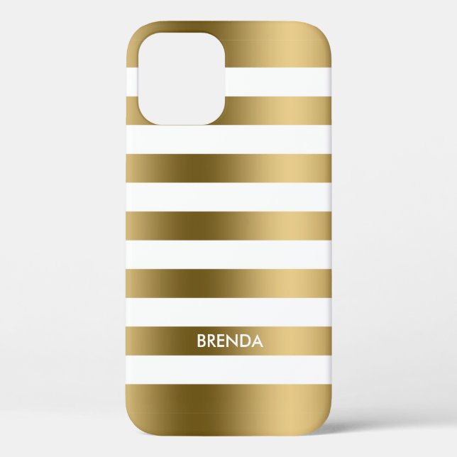 Simple Gold Stripes On White Background Case-Mate iPhone Case (Back)