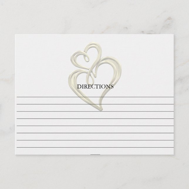 Simple Gold Swirl Hearts Recipe Cards (Front)