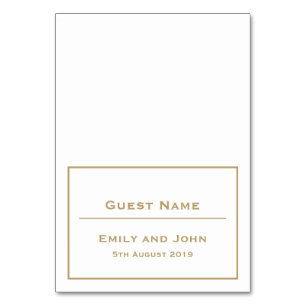 Simple Gold Typography and Border/Guest Name Table Number