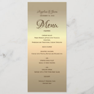 Simple Gold Wedding Menu