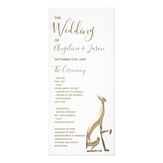 Simple Gold Wedding Rack Card (Front)