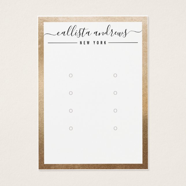 Simple Gold White Multiple Earring Display Card (Front)