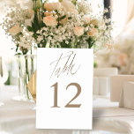 Simple Gold & White Table Number<br><div class="desc">This elegant and straightforward table number template is ideal for adding a touch of sophistication to your romantic wedding celebration. Easily customize by updating the numbers to create as many cards as needed for your event</div>