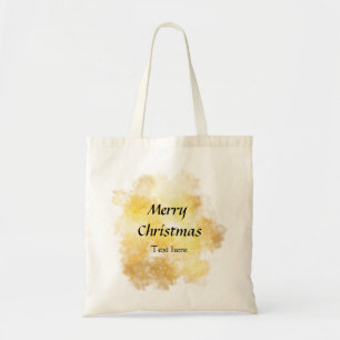 Simple golden add your text merry Christmas custom Tote Bag