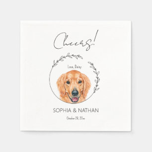Simple Golden Retriever Dog Wedding Cocktail  Napkin