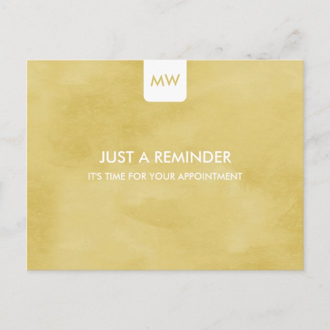 Simple Goldenrod Chic Appointment Reminder QR Code Postcard (Front)