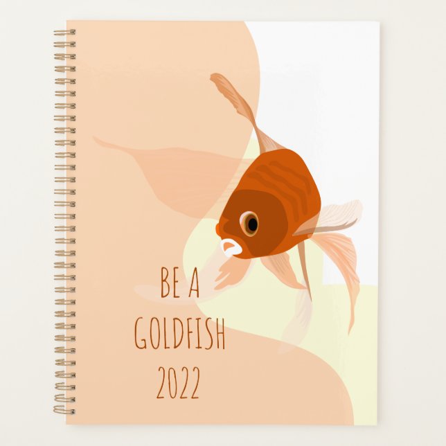 Simple Goldfish Minimal vector illustration Planner (Front)