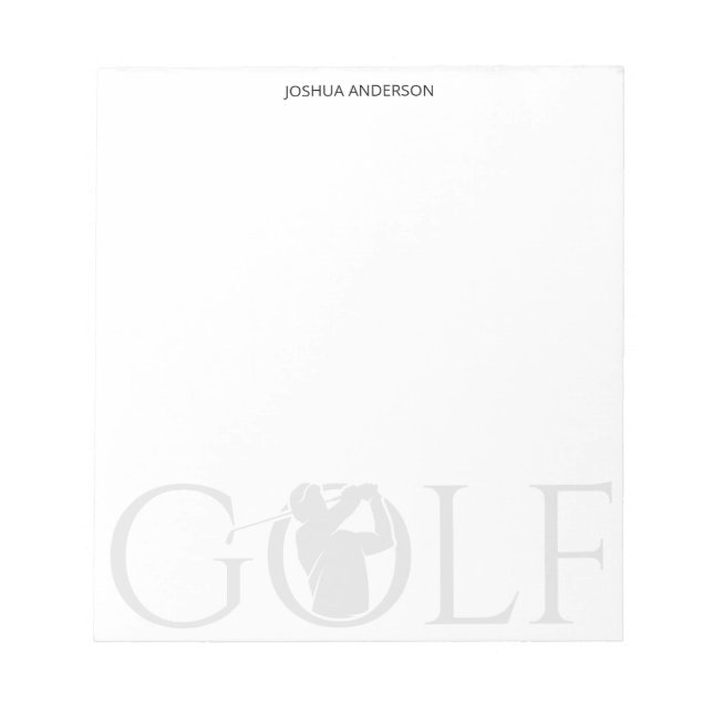 Simple Golf Fan Personal Stationery Notepad (Front)