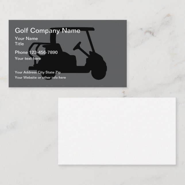 Simple Golf Panier Thème Cartes de visite (Devant / Derrière)