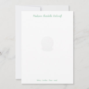 Simple Golf Theme Design Customized Flat Note Card
