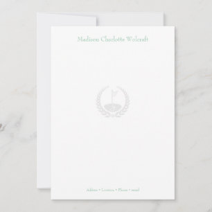 Simple Golf Theme Design Customized Flat Note Card