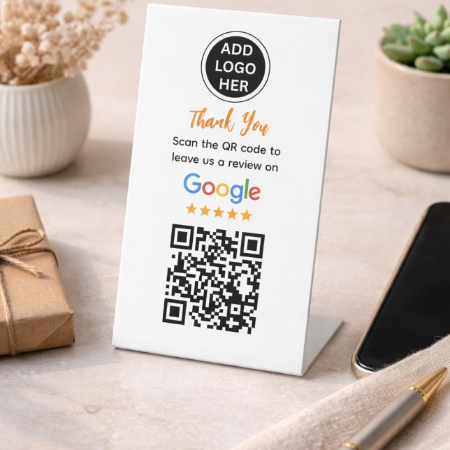 Simple Google Review Request|Modern Small Business Pedestal Sign (Simple Google Review Request Modern Small Business Pedestal Sign)