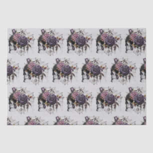 Simple gothic roses & skull Halloween party Tissue Paper