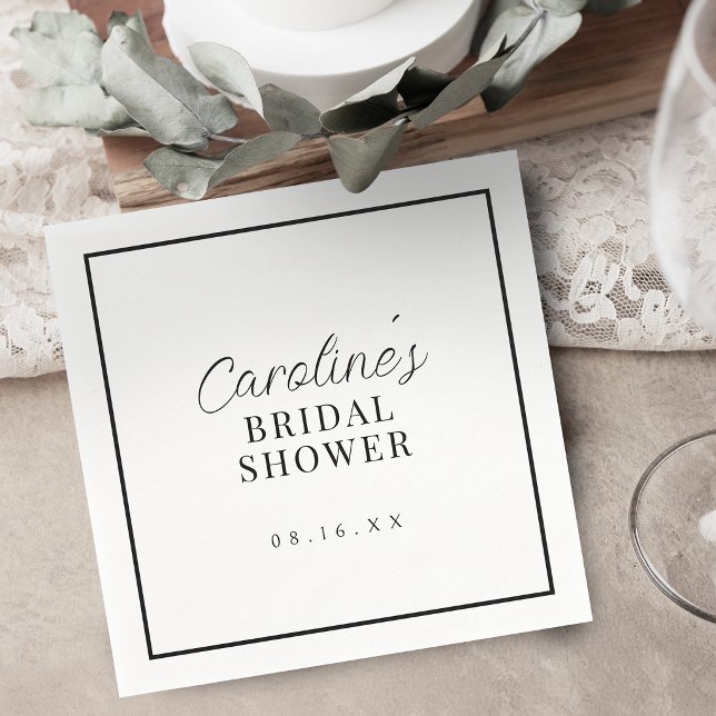 Simple Graceful Script Typography Bridal Shower Napkin (Simple Graceful Script Typography Bridal Shower Napkins)