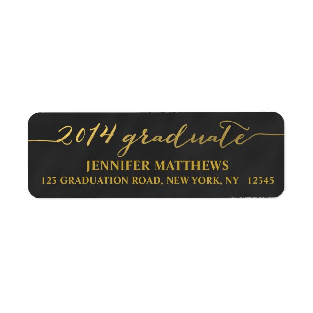 Simple Grad Chalkboard | Graduation Address Label (Front)