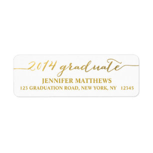 Simple Grad Gold Graduation Address Label