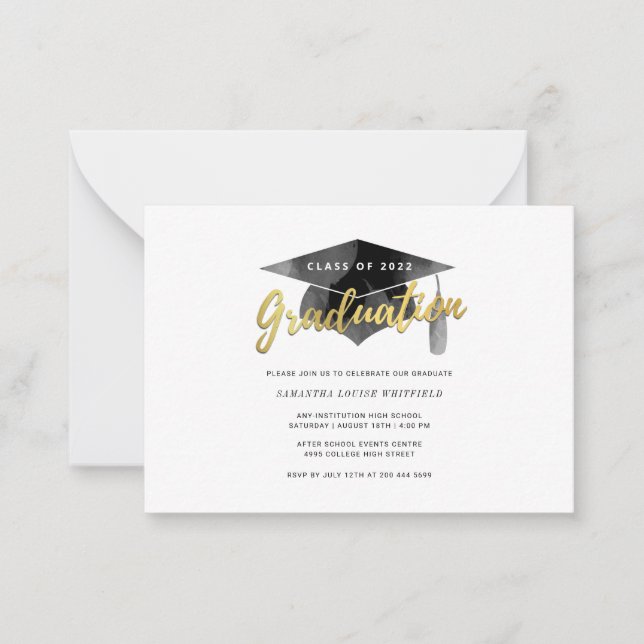 Simple Grad Minimalist Graduation Party Card (Front)