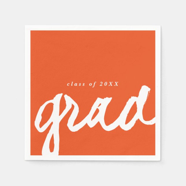 Simple Grad Script | Graduation Party Napkin (Front)