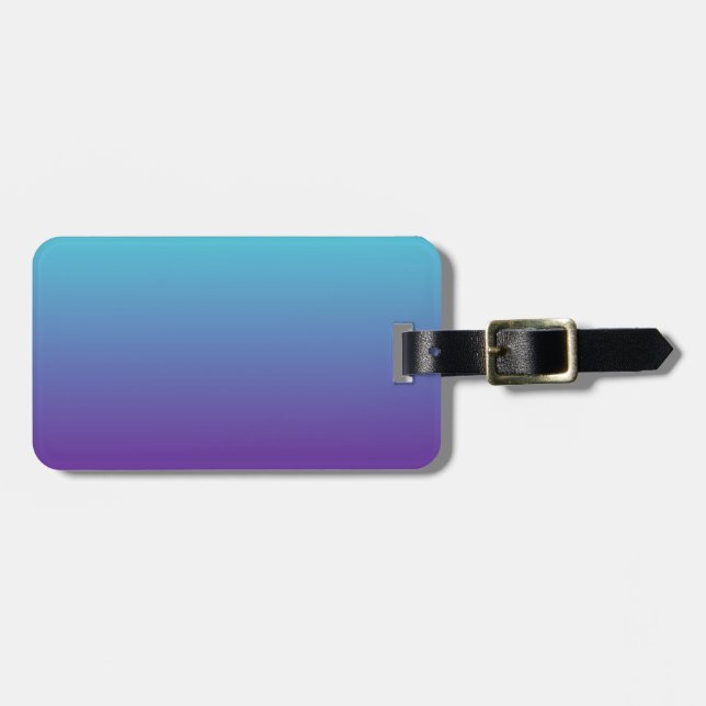 Simple Gradient Background Purple Turquoise Blue Luggage Tag (Front Horizontal)