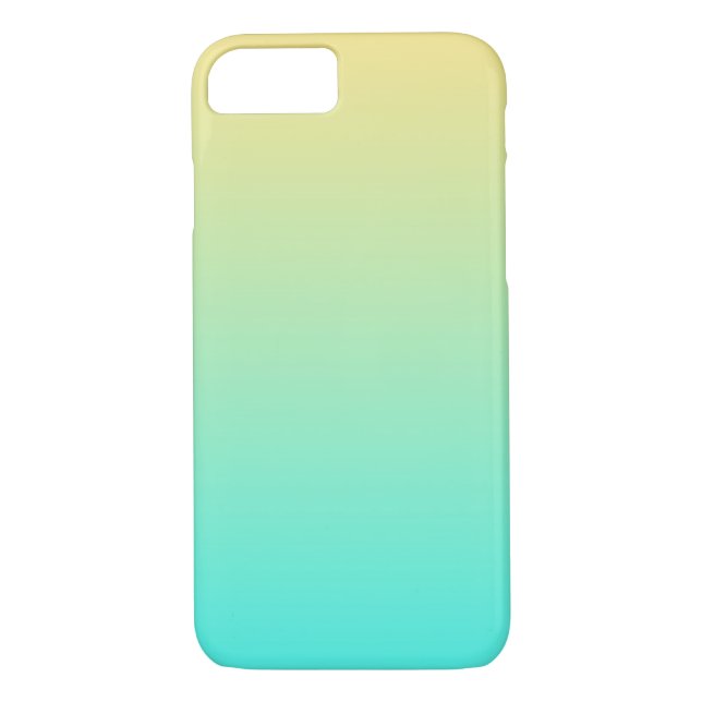 Simple Gradient Pastel Yellow Turquoise Case-Mate iPhone Case (Back)
