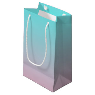 Simple Gradient Turquoise to Lavender Purple Small Gift Bag