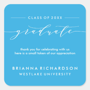 SIMPLE GRADUATE CALLIGRAPHY THANK YOU STICKER