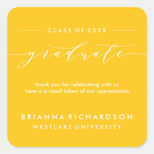 SIMPLE GRADUATE CALLIGRAPHY   THANK YOU STICKER