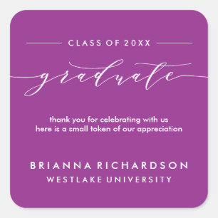 SIMPLE GRADUATE CALLIGRAPHY THANK YOU STICKER