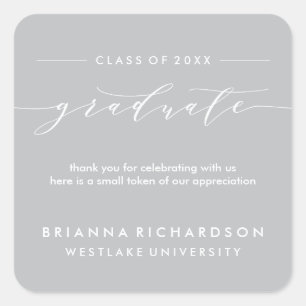 SIMPLE GRADUATE CALLIGRAPHY THANK YOU STICKER