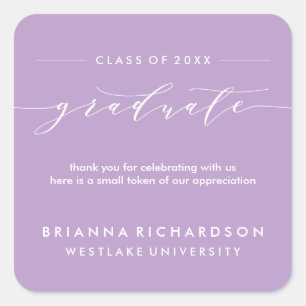 SIMPLE GRADUATE CALLIGRAPHY THANK YOU STICKER