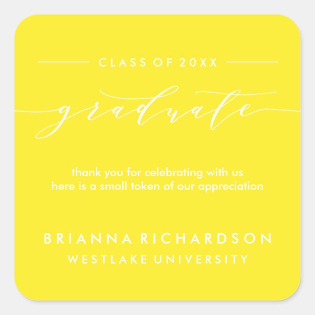 SIMPLE GRADUATE CALLIGRAPHY | THANK YOU STICKER (Front)