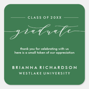 SIMPLE GRADUATE CALLIGRAPHY   THANK YOU STICKER