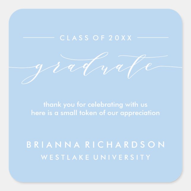 SIMPLE GRADUATE CALLIGRAPHY | THANK YOU STICKER (Front)