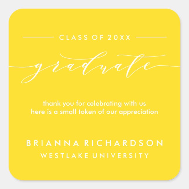 SIMPLE GRADUATE CALLIGRAPHY | THANK YOU STICKER (Front)