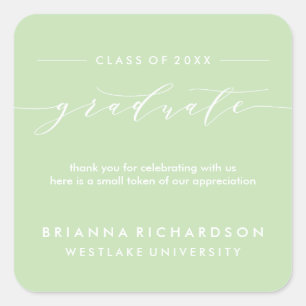 SIMPLE GRADUATE CALLIGRAPHY THANK YOU STICKER