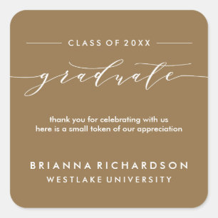SIMPLE GRADUATE CALLIGRAPHY THANK YOU STICKER