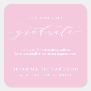 SIMPLE GRADUATE CALLIGRAPHY   THANK YOU STICKER