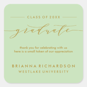 SIMPLE GRADUATE CALLIGRAPHY THANK YOU STICKER
