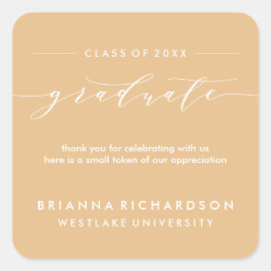 SIMPLE GRADUATE CALLIGRAPHY THANK YOU STICKER